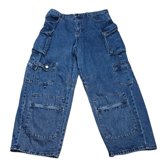 Urban Outfitters Wide Leg Baggy Cargo Utility Jean - Picture 1 of 4